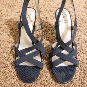 Adrianna Papell Navy Heel Sandals